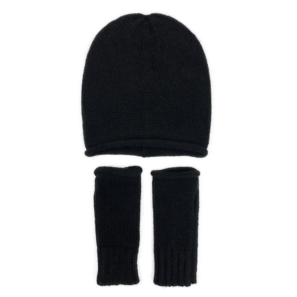 Black Essential Knit Alpaca Beanie-2