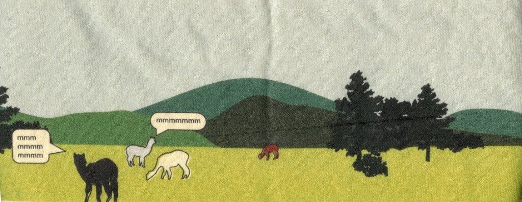 T-shirt: Alpacas in Meadow Scene